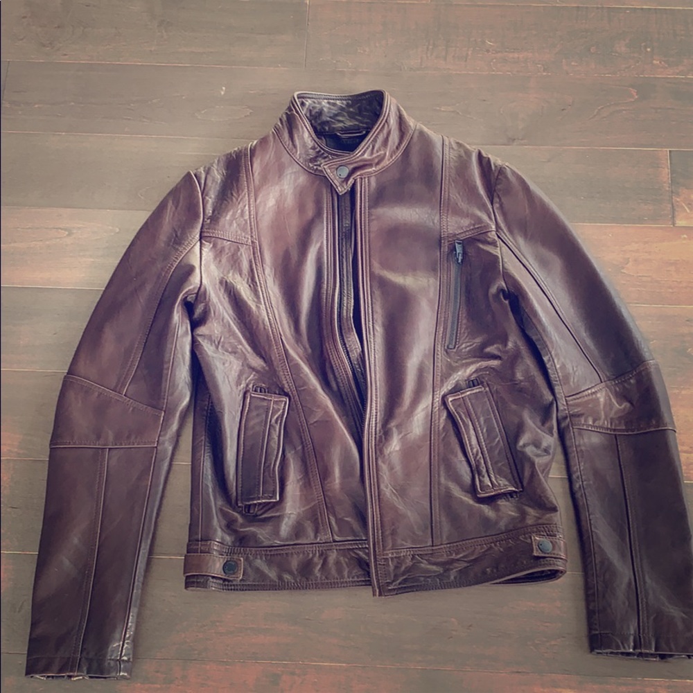 Rogue Mockneck Brown Leather Jacket